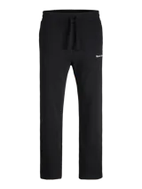 Pantalón de jogging negro de algodón con cintura elástica y cordón ajustable.