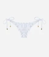 Bombacha de bikini blanca con laterales ajustables y efecto push-up.