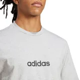 Remera Adidas Essentials Linear de color gris con logo Adidas lineal en color negro.