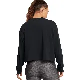 Camiseta Under Armour Rival Boxy LS de manga larga, color negro, corte boxy y crop, con logo estampado en el pecho.