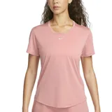 Remera deportiva Nike Dri-FIT One color salmón, de corte clásico y mangas cortas. Cuenta con tecnología Dri-FIT y logo de la marca estampado en el pecho.