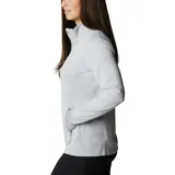 Campera polar Columbia con cierre frontal, bolsillos laterales con cierre y orificios para pulgares.