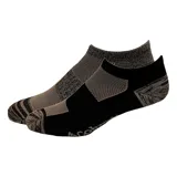 Par de calcetines tobilleros negros con detalles en gris.