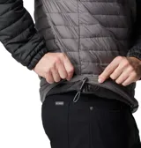 Campera negra Columbia Silver Falls II para hombre, con cierre frontal y cuello alto. Confeccionada en tejido resistente al agua y con aislamiento Thermarator™ de poliéster reciclado.