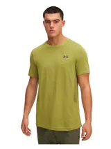 Remera deportiva Under Armour Vanish Seamless de hombre, color celeste con logo blanco en el pecho. Confeccionada sin costuras y con tejido transpirable de secado rápido.