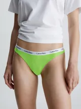 Colaless verde con logo de Calvin Klein en la cinturilla, confeccionada en mezcla de algodón y elastano para mayor comodidad.