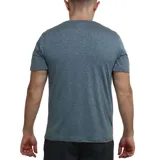 Remera de hombre marca Avia, color gris jaspeado, de manga corta y cuello en V, con logo estampado en el pecho. Ideal para uso deportivo o casual.