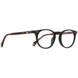 Lentes de eco acetato color negro con patillas en carey.