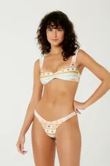 Bikini de dos piezas con estampado colorido y tirantes anchos, de la marca Blueman.