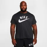 Remera deportiva Nike Dri-Fit Miler Swoosh para hombre, color negro con logo blanco estampado en el pecho.
