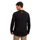 Remera manga larga negra para hombre, confeccionada en tejido transpirable de secado rápido con tecnología COOLMAX® que regula la temperatura corporal. Presenta logotipo estampado en la manga derecha y triángulo reflectante en el dobladillo.