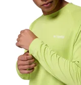 Remera de pesca Columbia PFG Solar Stream color verde lima, de manga larga con protección solar UPF 50 y tecnología Omni-Wick de secado rápido.
