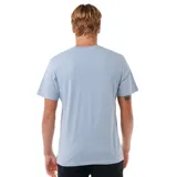 Remera celeste de manga corta con logo de Rip Curl estampado en el pecho.