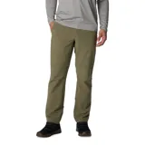 Pantalón color tostado con corte recto, rodillas articuladas, bolsillos laterales y traseros, y cintura ajustable con cordón.