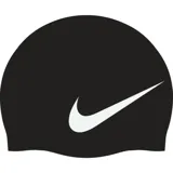Gorro de natación de silicona color negro con logo sencillo de Nike.