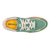 Championes Caterpillar Pause Retro Canvas color verde con detalles en beige y suela color caramelo.