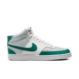 Championes Nike Court Vision Alto de hombre, color blanco con detalles en verde.