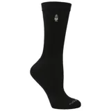 Pack de tres pares de medias de largo medio, confeccionadas en algodón con spandex. Incluye un par negro liso, un par gris oscuro jaspeado y un par gris claro jaspeado. Cada par presenta el logo de Hush Puppies bordado en blanco en la parte superior de la caña.