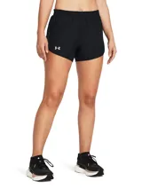 Short deportivo negro con logo Under Armour blanco en la pierna izquierda.
