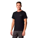 Remera negra de manga corta con cuello redondo y logo de Columbia estampado en el pecho. Confeccionada en algodón orgánico.