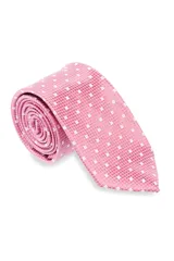 Corbata color lila con estampado floral, ancho de 7,5 cm, ideal para ocasiones formales.