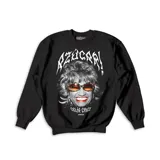 Buzo negro de algodón con estampa de Celia Cruz con la palabra "Azúcar!"