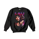 Buzo negro de algodón con estampado de la cantante Lali Espósito.