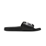 Ojotas Reebok unisex color negro con logo blanco.