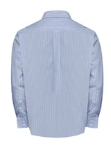 Camisa de hombre RKF Cityscape, de manga larga, corte regular y cuello americano abotonado. Diseño a cuadros pequeños en tonos blanco y celeste.