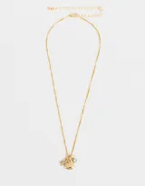 Cadena dorada con dije de strass y corazón de metal.