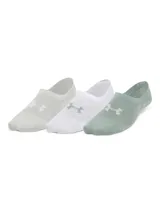 Pack de tres pares de medias Under Armour Breathe Lite Ultra, de corte invisible, con logo de la marca en el empeine.