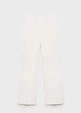 Pantalón de vestir blanco de corte palazzo con cintura alta.