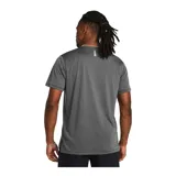 Remera deportiva negra de manga corta, con logo Under Armour estampado en blanco en el pecho.