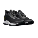 Championes Under Armour Curry 3Z6 de hombre, color negro con detalles en dorado y suela gris.