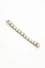 Vincha elástica bordada con piedras facetadas y strass.
