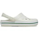 Zuecos Crocs Crocband™ color negro con suela blanca y detalles en amarillo.