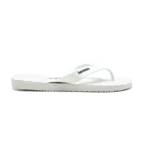 Ojotas Havaianas Track Waves blancas con base texturizada en gris claro y logo de la marca en la tira.