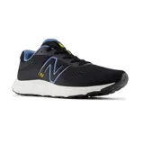 Championes New Balance 520 V8, color negro con detalles en azul y amarillo, diseñados para running.