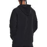 Buzo Under Armour negro con capucha y cordones ajustables. Logo de la marca estampado en blanco en el pecho. Cuenta con bolsillo tipo canguro.