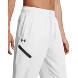 Pantalón deportivo Under Armour Unstoppable para hombre, color negro, de corte ajustado con puños elásticos en los tobillos y bolsillos laterales con cierre.