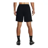 Short deportivo Under Armour Golazo 3.0 negro, de corte clásico y largo a la rodilla, con cintura elástica y logo blanco estampado en la pierna derecha.