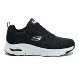 Zapatillas deportivas Skechers Arch Fit Paradyme negras con capellada de malla, cordones y suela blanca con tecnología Arch Fit.