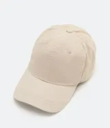 Gorro de béisbol color beige, de algodón.