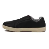 Zapato casual negro con elástico, perfecto para uso diario y comodidad.