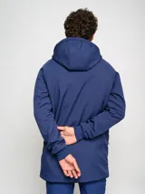 Parka larga de abrigo Umbro, color negro, con capucha y cierre frontal.