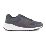 Championes deportivos American Sport modelo Havoc, color gris con detalles en azul y blanco.
