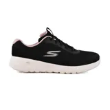 Zapatillas deportivas Skechers GOwalk Joy - Light Motion, color negro con detalles en rosa. Capellada de malla Stretch Fit sin cordones, plantilla Air-Cooled Goga Mat y media suela con amortiguación 5GEN.