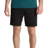 Bermuda negra de algodón y spandex, con cintura elástica, bolsillos grandes y costuras reforzadas.