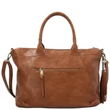 Cartera tote negra Hush Puppies, con doble asa de mano y correa bandolera ajustable y desmontable. Tiene compartimento principal con cierre, bolsillo frontal con cierre y bolsillo interno con cierre. Incluye llavero decorativo.