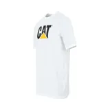 Remera unisex blanca con logo de CAT en el frente.